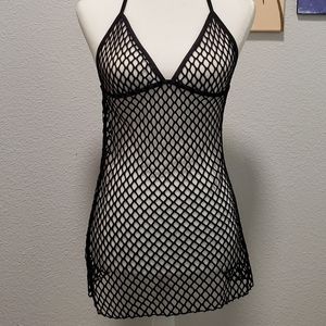 Black fishnet babydoll